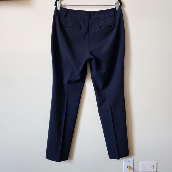 Ann Taylor Factory Petite "Suit Separates" Navy Straight Leg Ankle Work Trousers - Picture 2 of 3